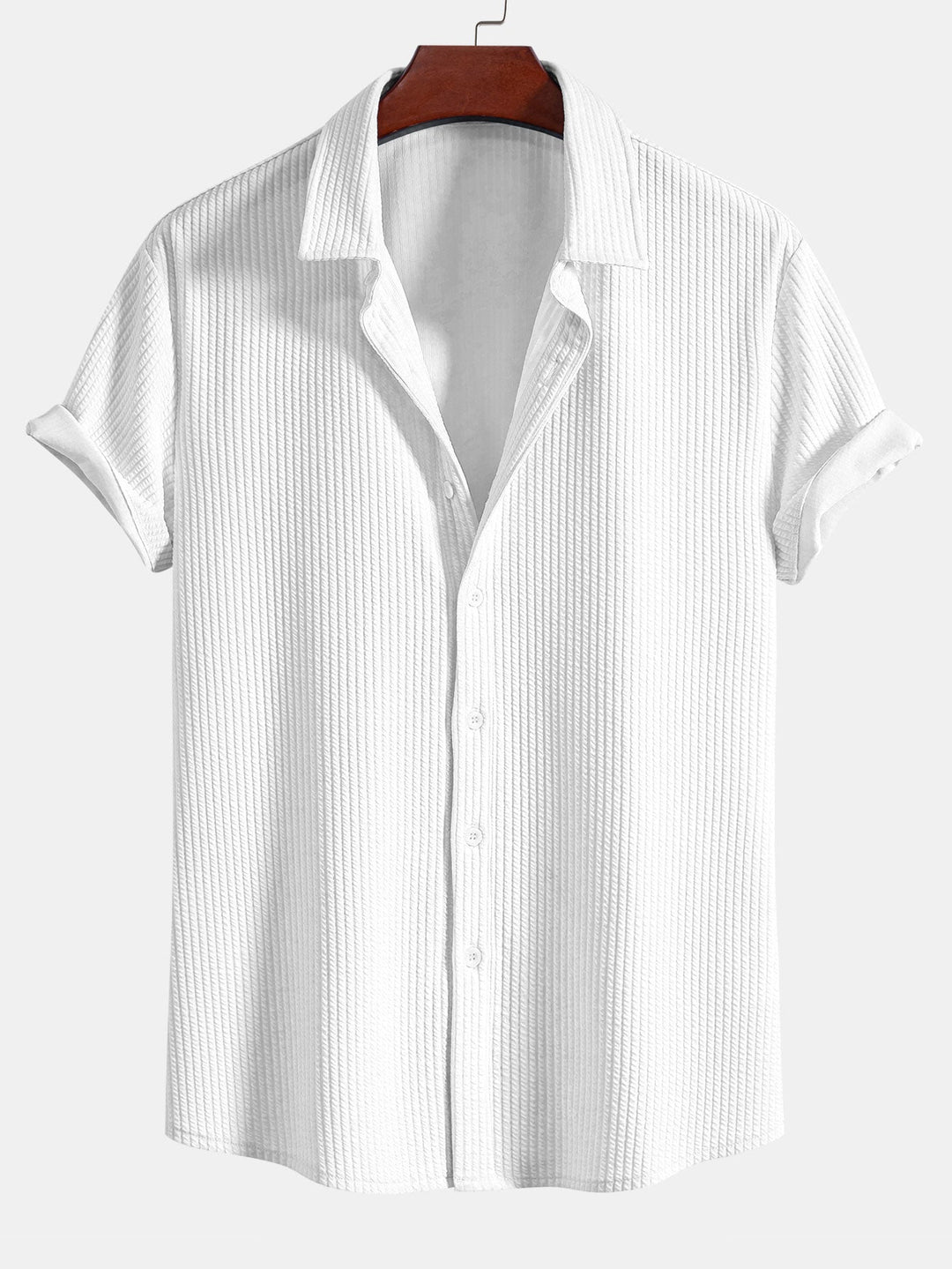 Muscle Fit Ribbed Button-Down Shirt & Shorts