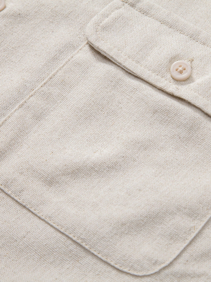 Linen Cuban Shirt with Pockets