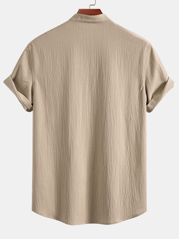 Wrinkled texture shirt & wrinkled Straight pants