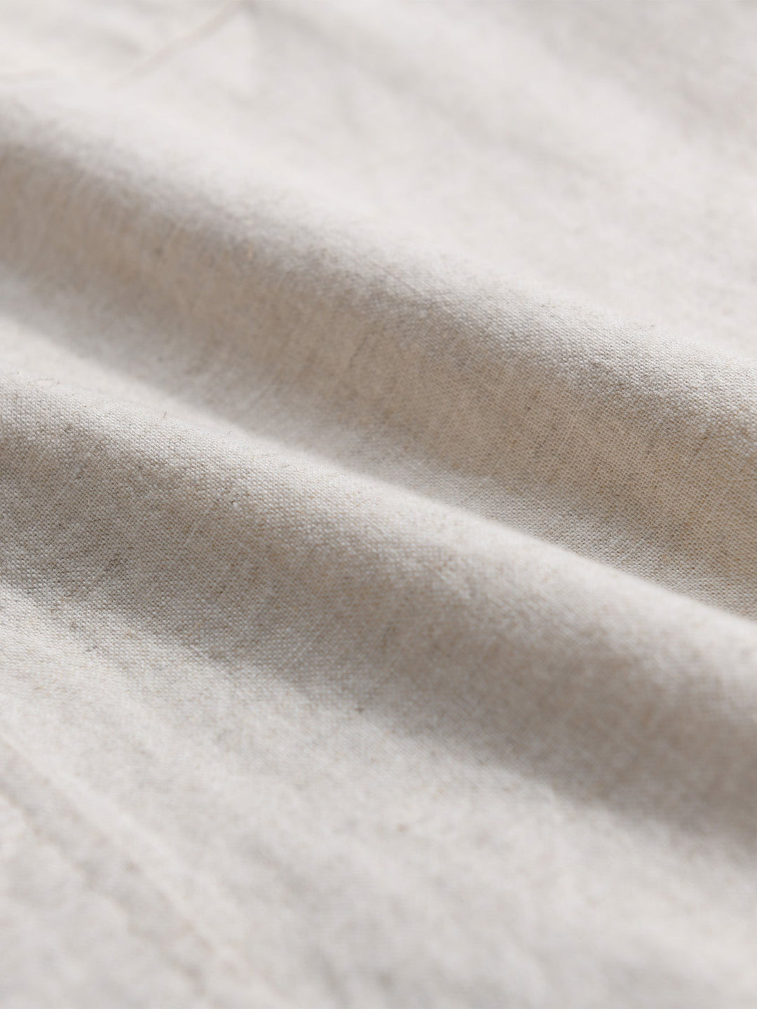 Long sleeve linen cotton light brown shirt with D-collar