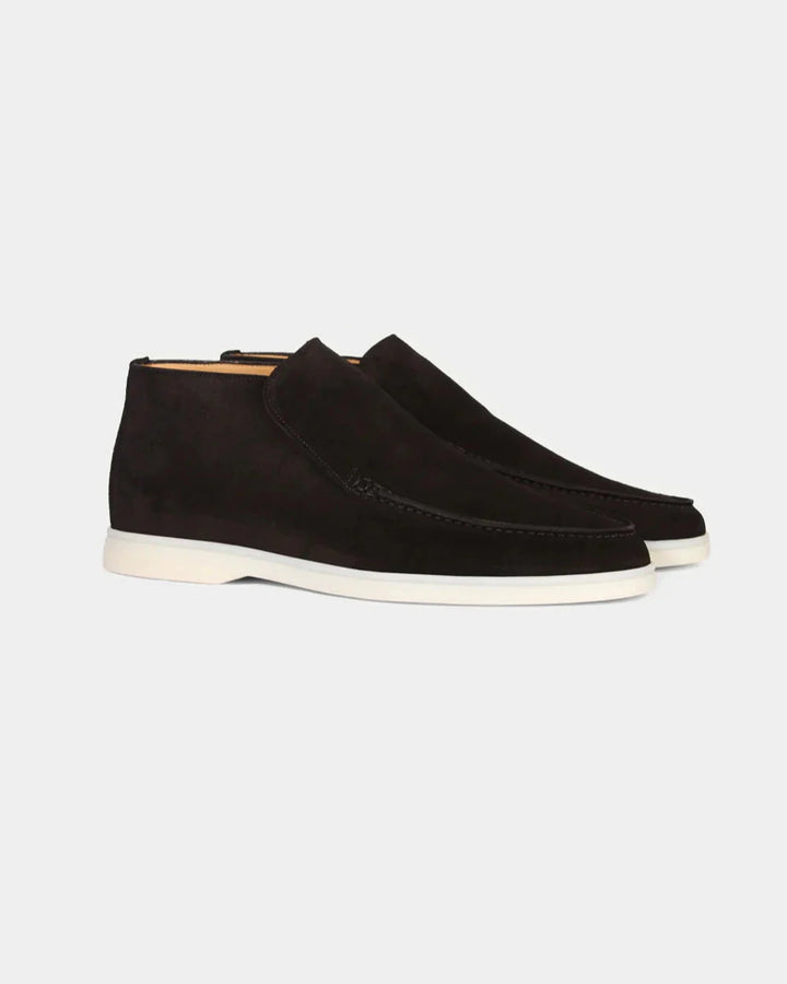 MONACO - BLACK HIGH SUÈDE LOAFERS
