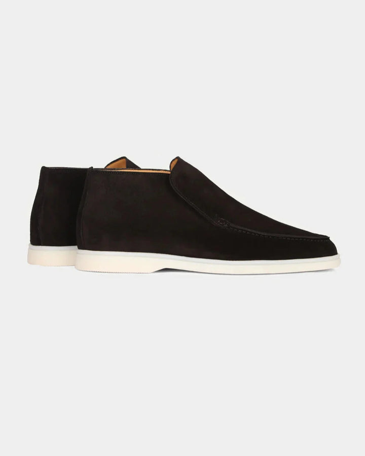 MONACO - BLACK HIGH SUÈDE LOAFERS
