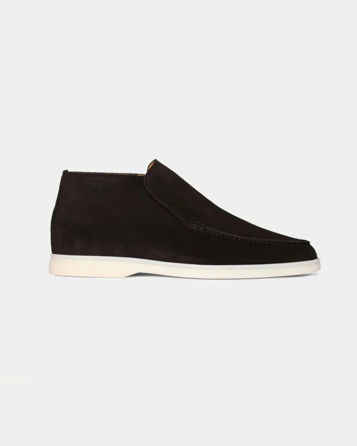 MONACO - BLACK HIGH SUÈDE LOAFERS