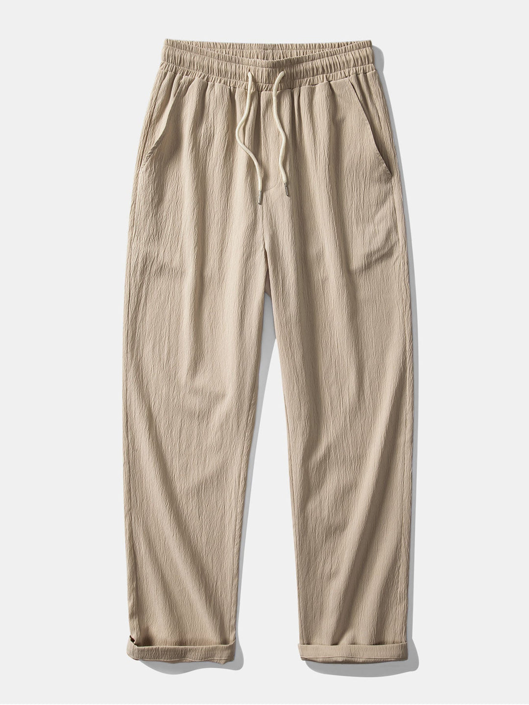 Wrinkled texture shirt & wrinkled Straight pants