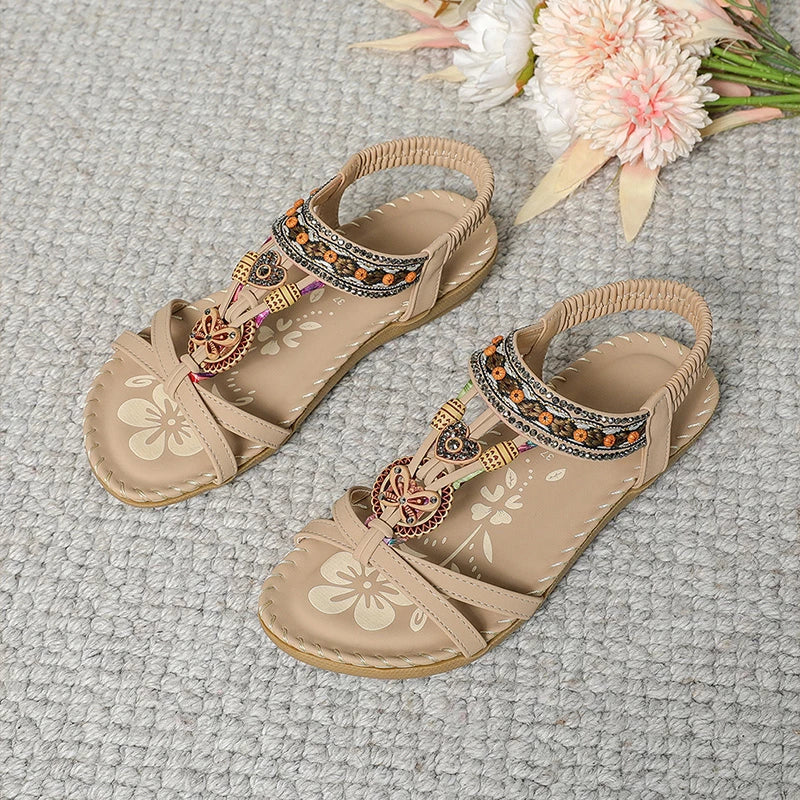 Rhinestone butterfly sandals