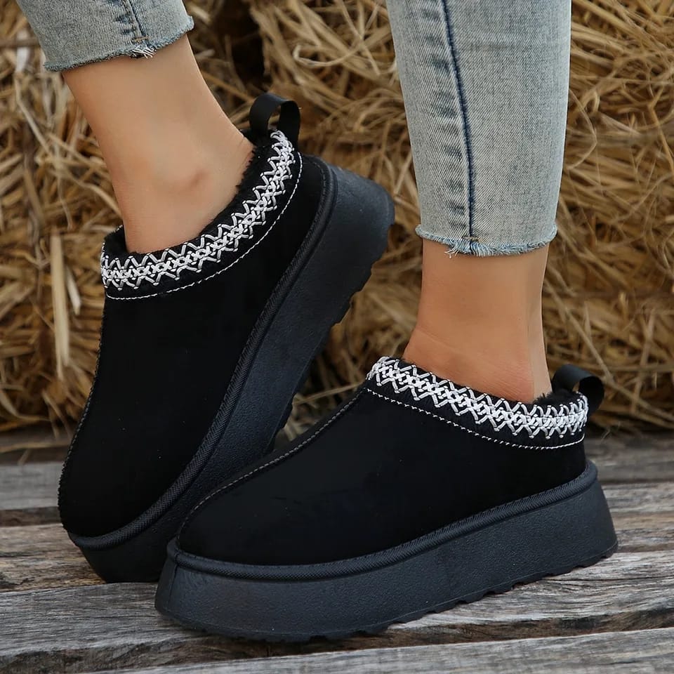 Braided Leather Suede slippers