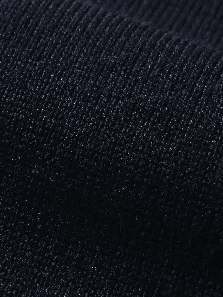 MARSEILLE - NAVY MERINO HALFZIP SWEATER