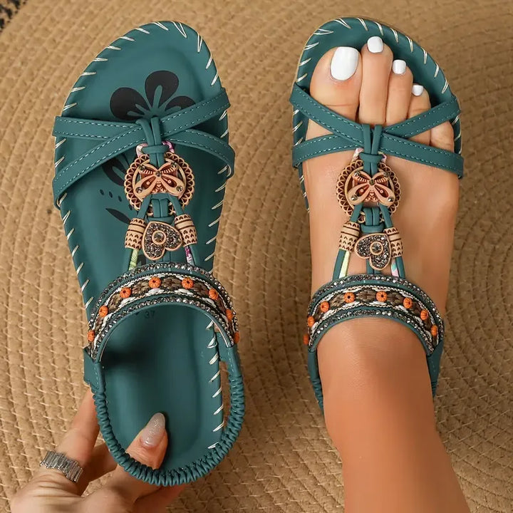 Rhinestone butterfly sandals