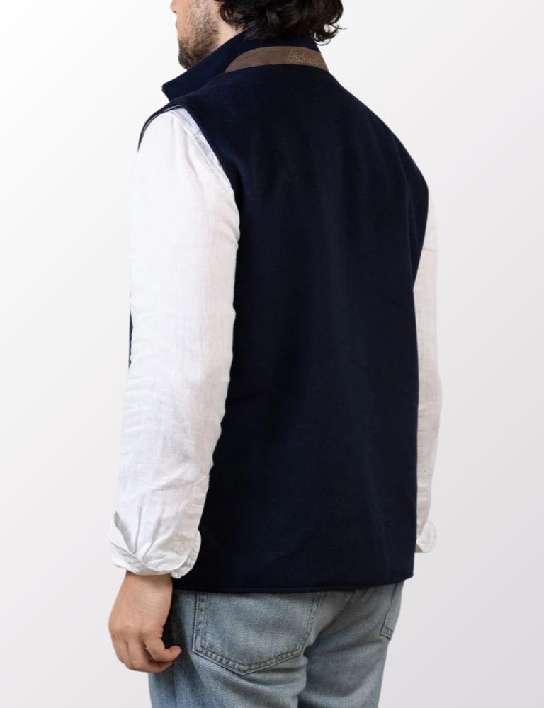 Pothiares Reversible Wool Gilet | Brown