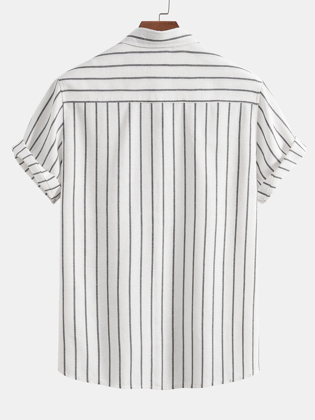 Cotton Blend Striped Button-Down Shirt & Straight Linen Pants