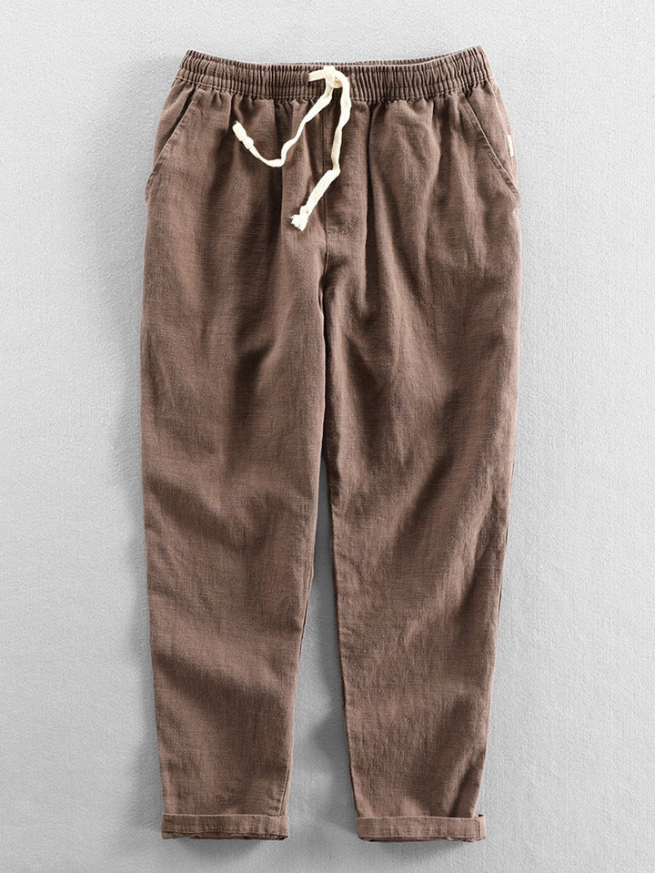 Linen Cotton Mix Cropped Pants