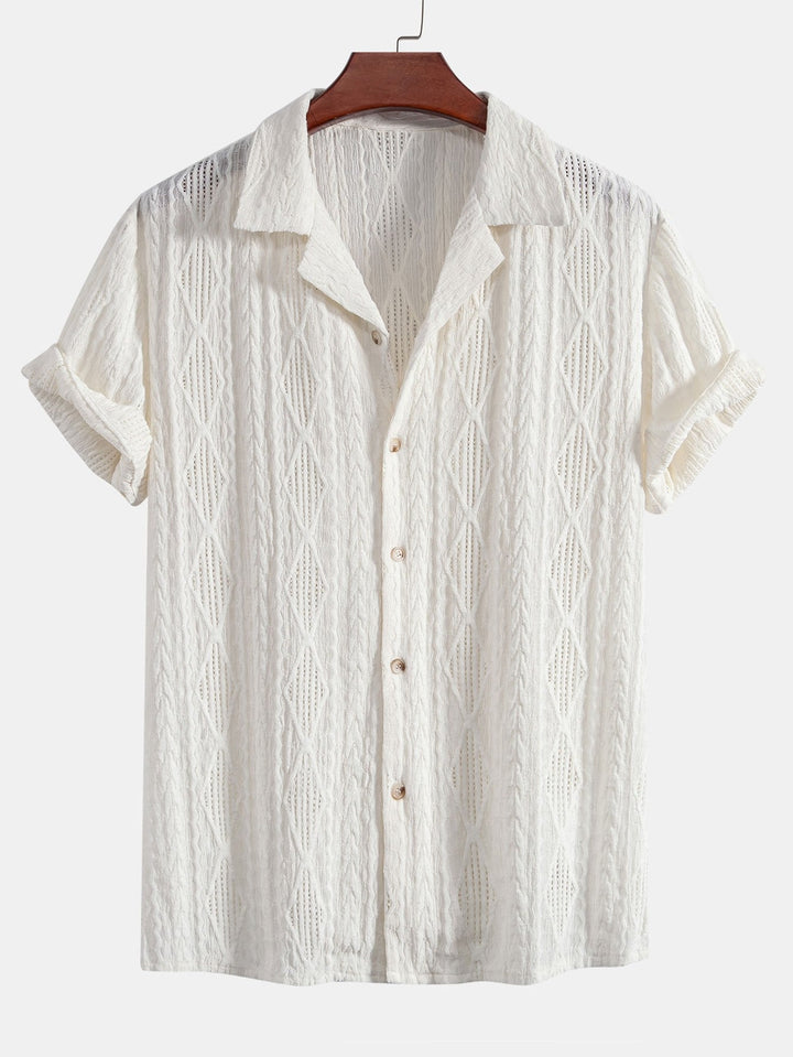 Geometric Jacquard Cuban Shirt Success