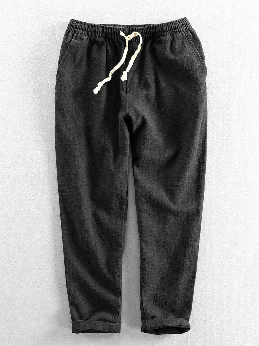 Linen Cotton Mix Cropped Pants