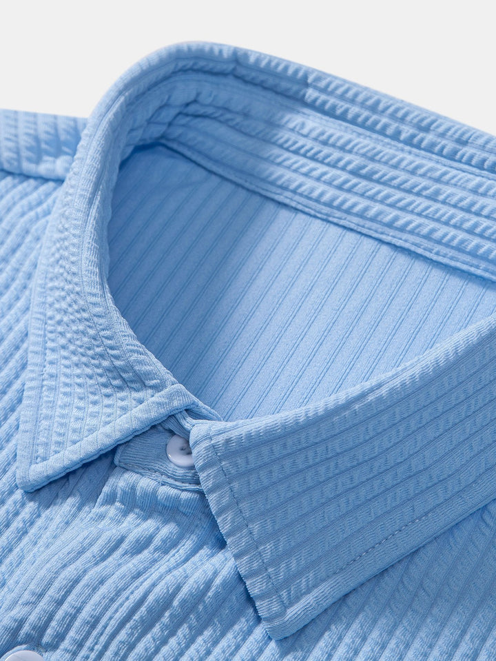 Muscle Fit Ribbed Button-Down Shirt & Shorts
