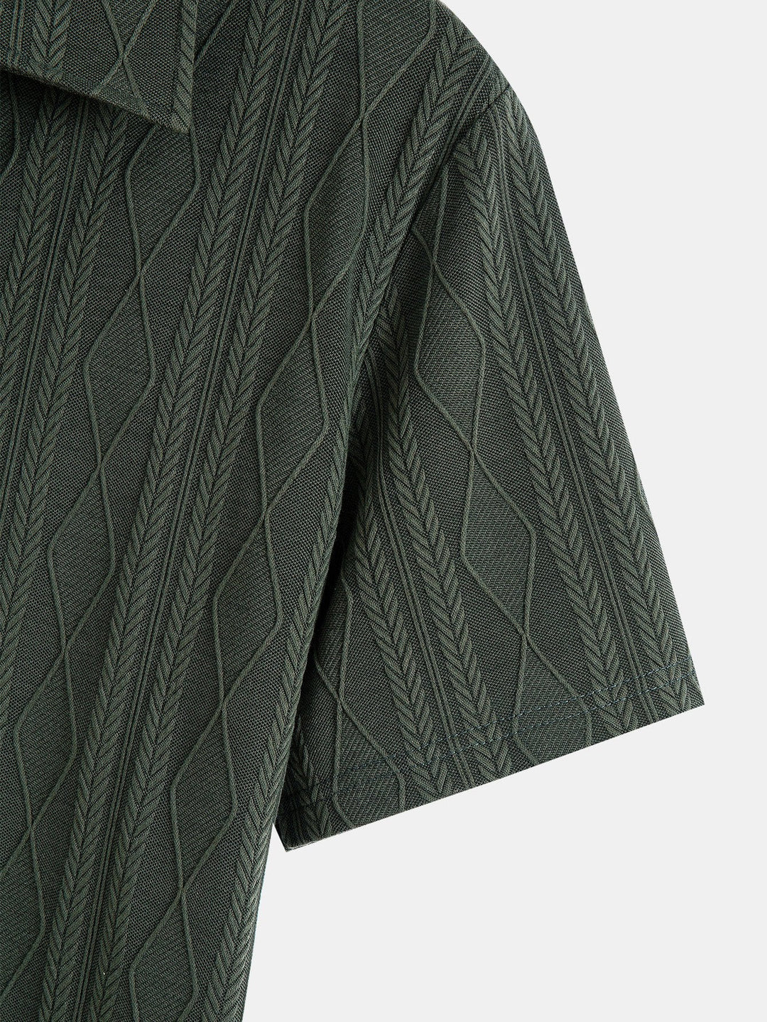 Knitted Geometric Plaid Jacquard Polo