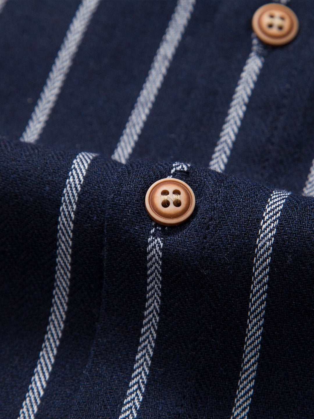 Cotton Blend Striped Button-Down Shirt