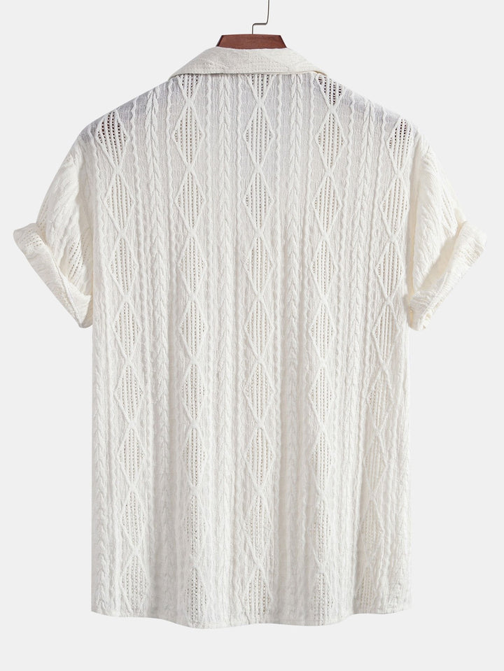 Geometric Jacquard Cuban Shirt Success