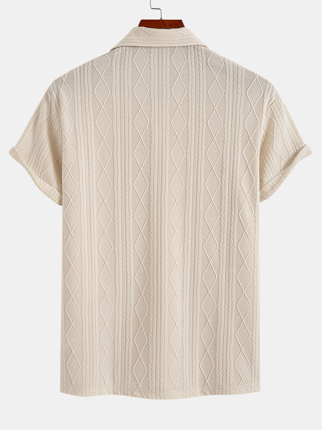 Knitted Geometric Plaid Jacquard Polo
