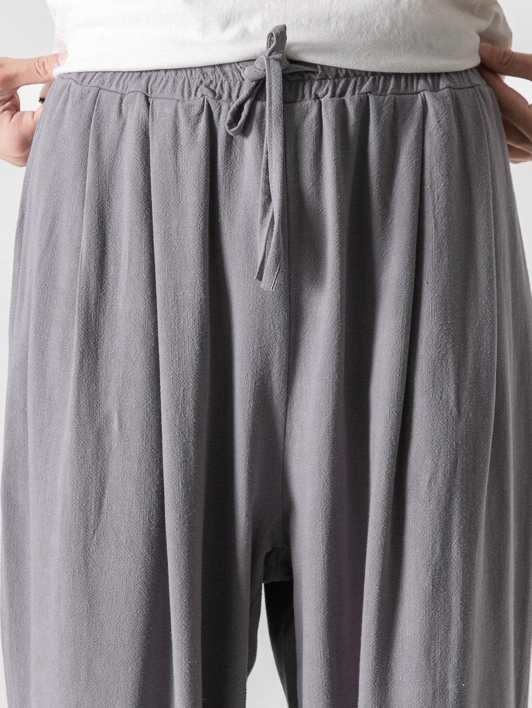 Linen and Cotton Mix Relax Fit Wide Trousers