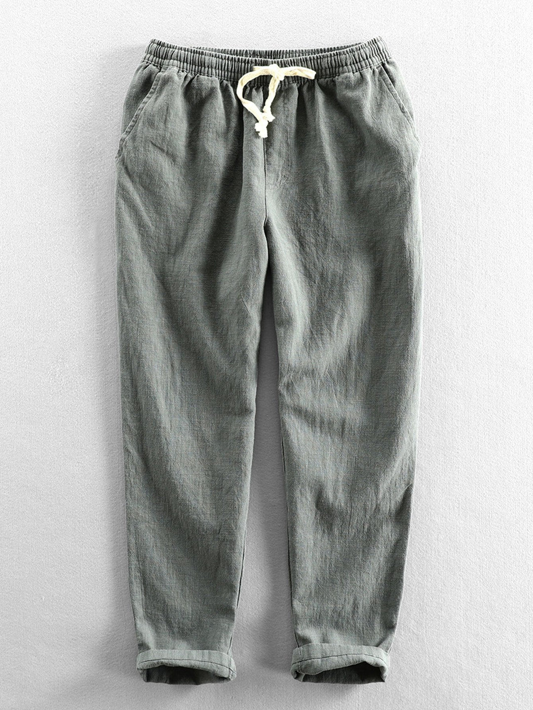 Linen Cotton Mix Cropped Pants
