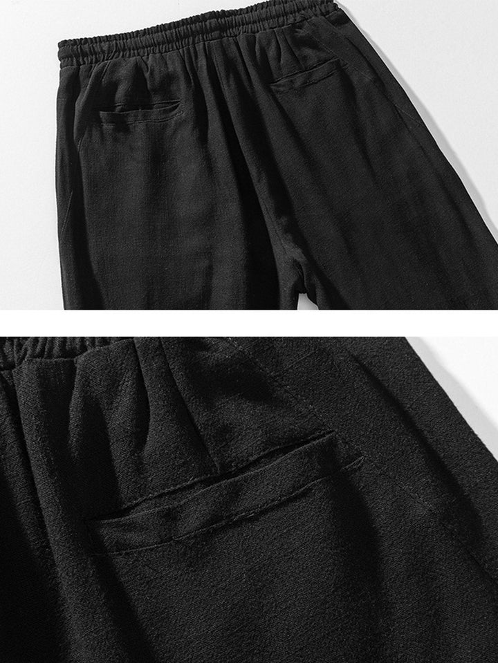 Relax Fit Linen and Cotton Blend Harem Pants