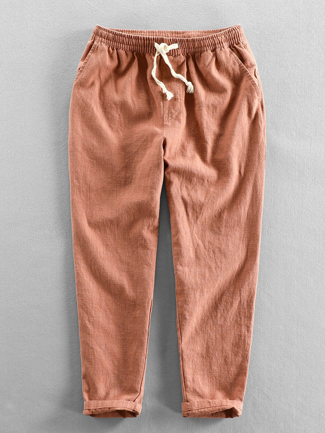 Linen Cotton Mix Cropped Pants