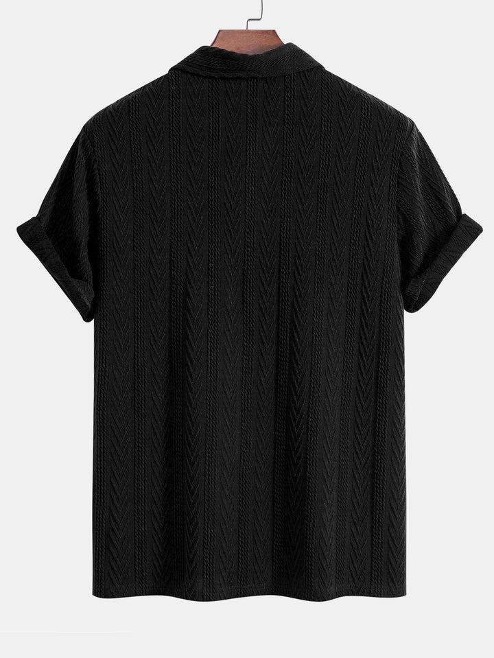 Knitted Geometric Jacquard Polo