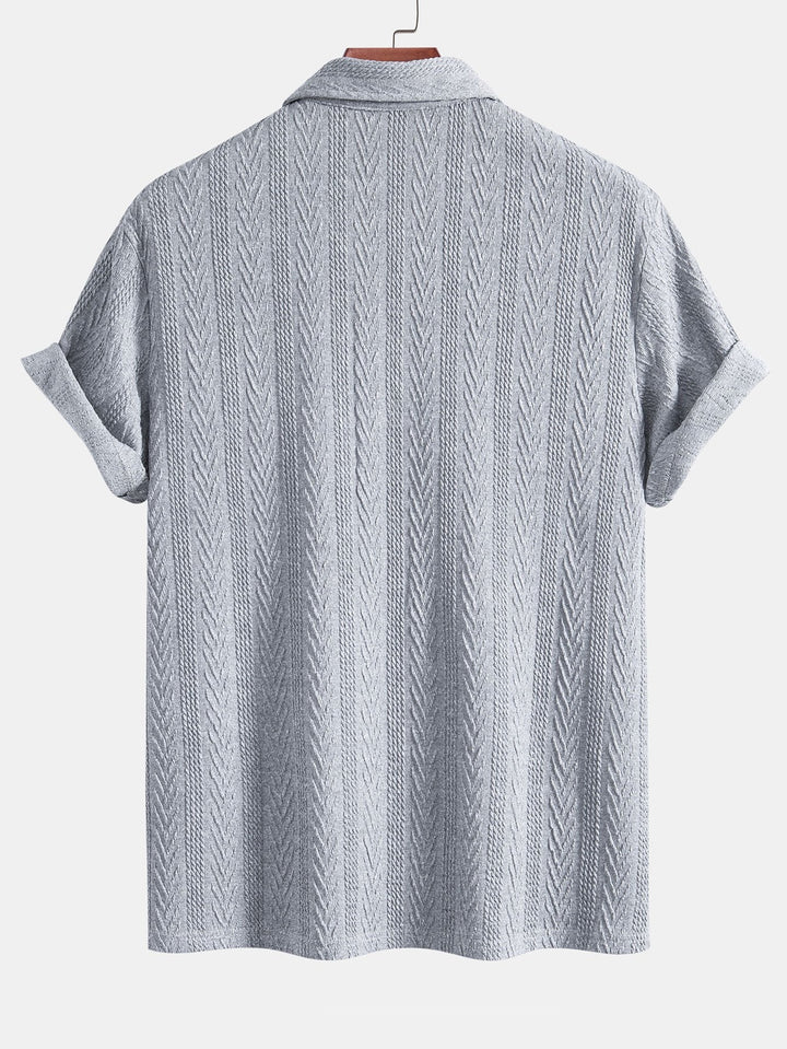 Knitted Geometric Jacquard Polo