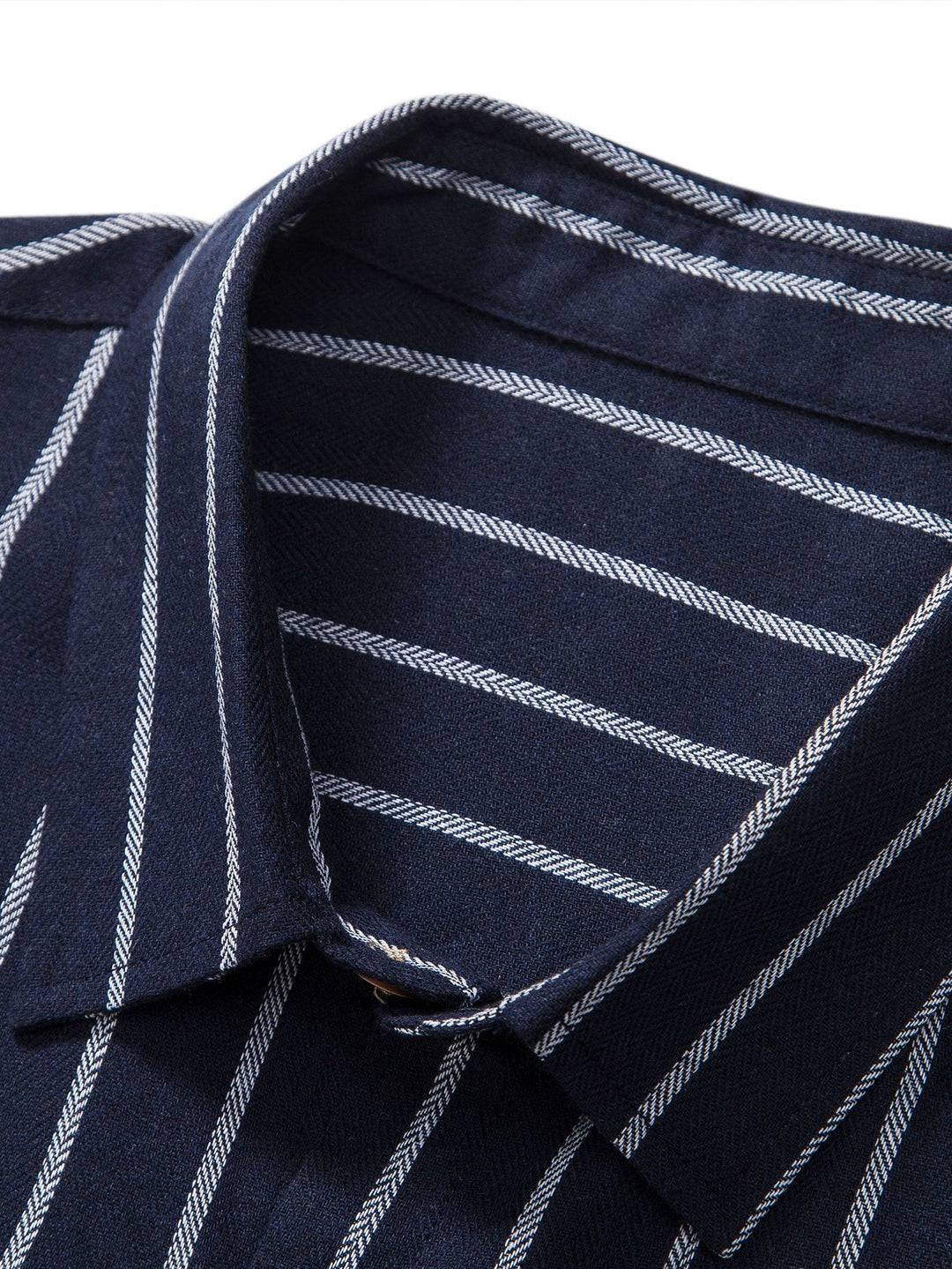 Cotton Blend Striped Button-Down Shirt