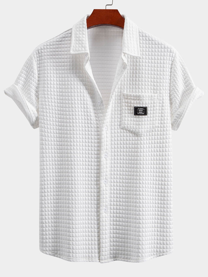 Short Sleeve Waffle Shirt & Drawstring Waffle Joggers