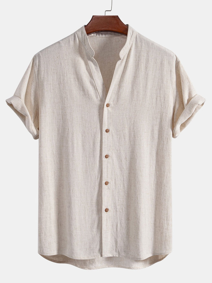 Linen Rayon Mix Shirt & Straight Leg Linen Pants