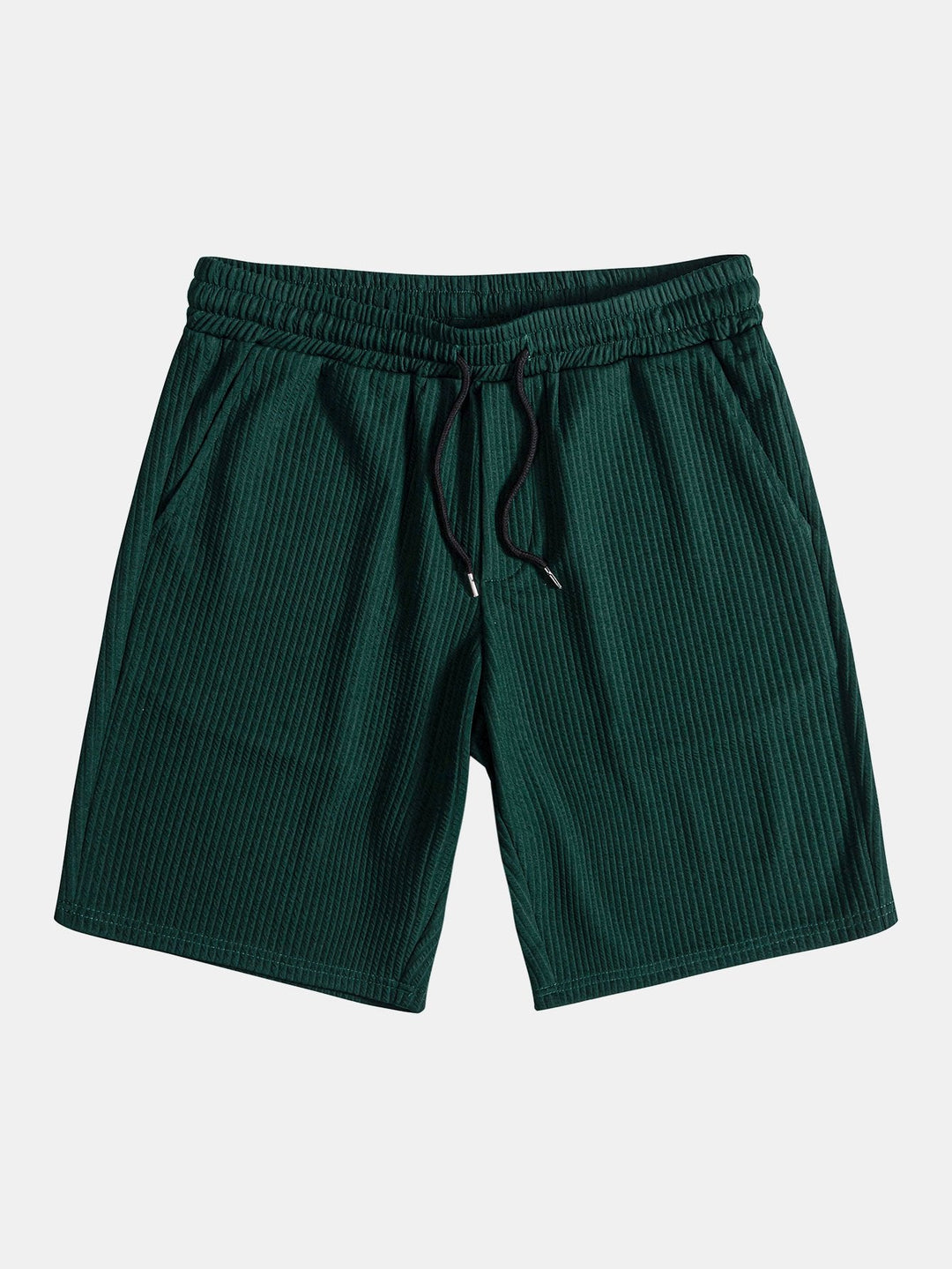 Muscle Fit Ribbed Stand-Up Collar Shirt & Shorts