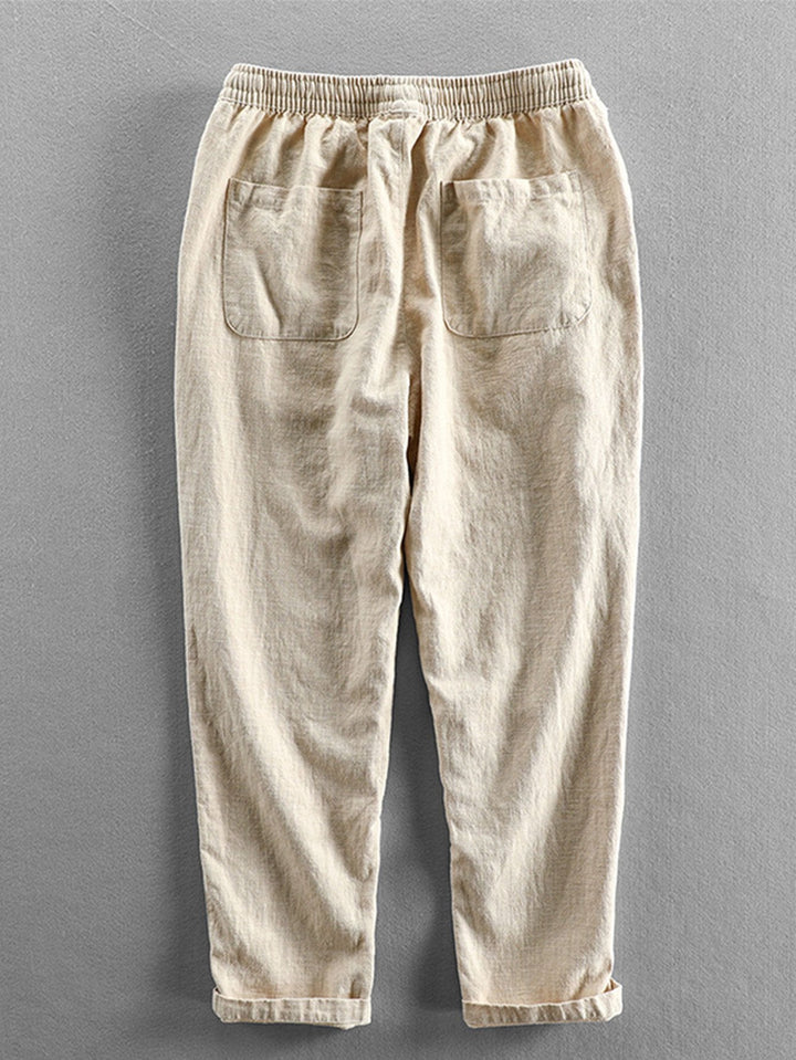 Linen Cotton Mix Cropped Pants