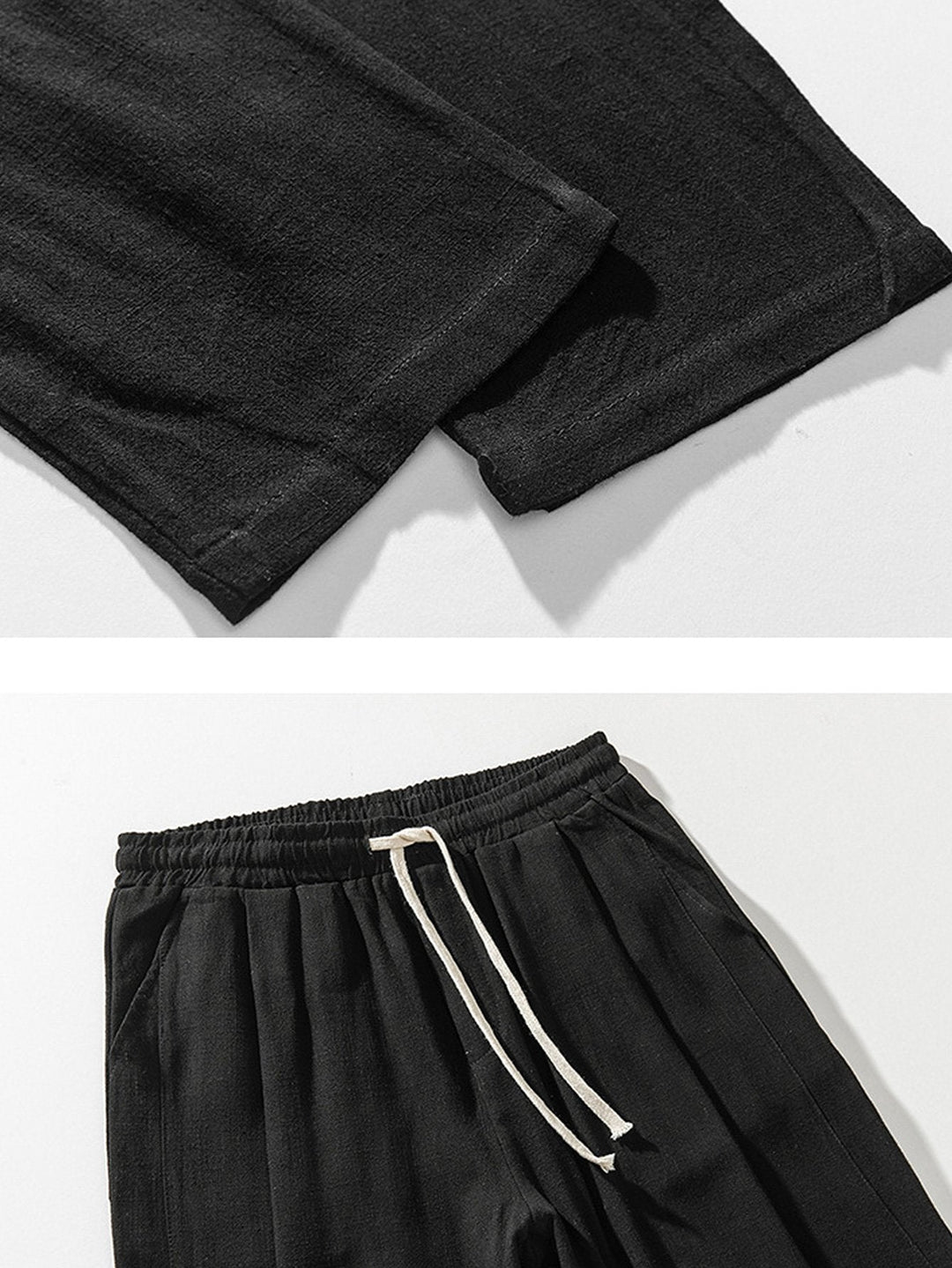 Relax Fit Linen and Cotton Blend Harem Pants