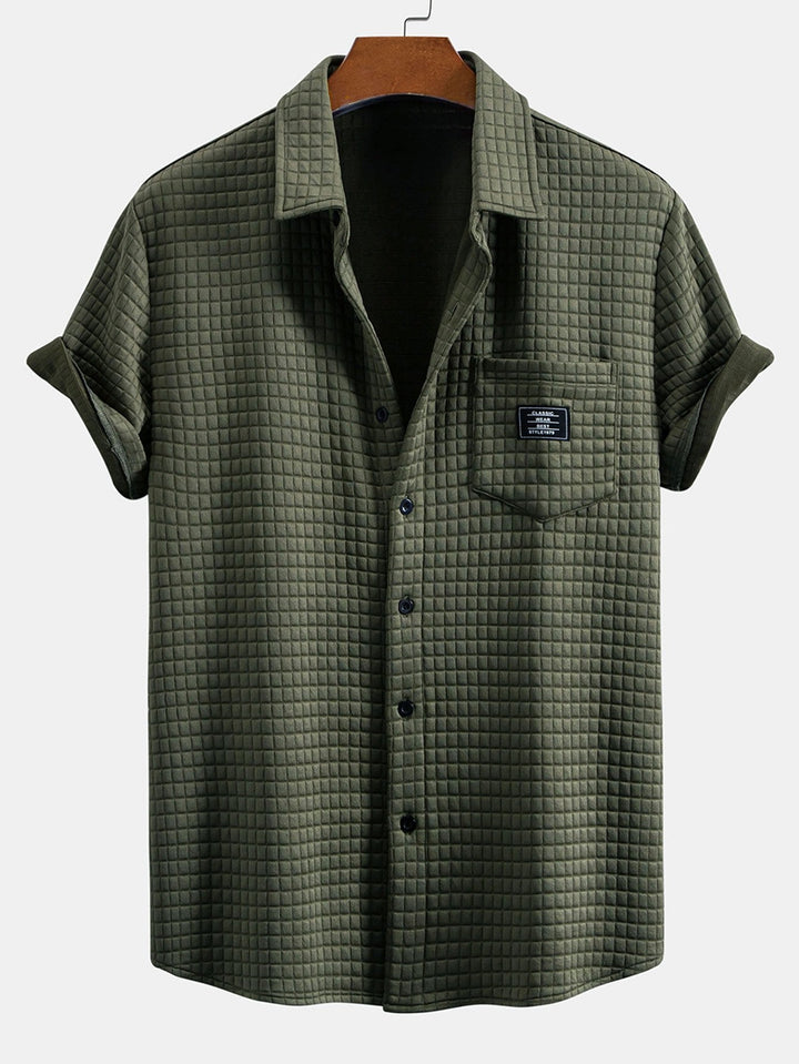 Short Sleeve Waffle Shirt & Drawstring Waffle Joggers