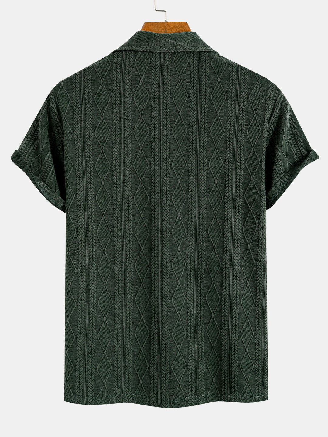 Knitted Geometric Plaid Jacquard Polo