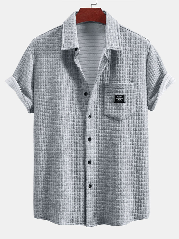 Short Sleeve Waffle Shirt & Drawstring Waffle Joggers