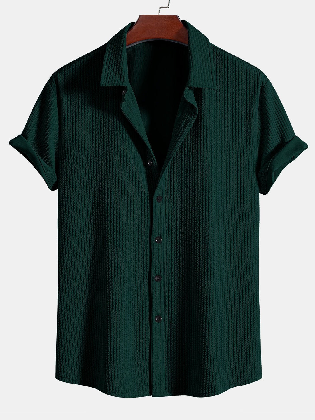 Muscle Fit Ribbed Button-Down Shirt & Shorts