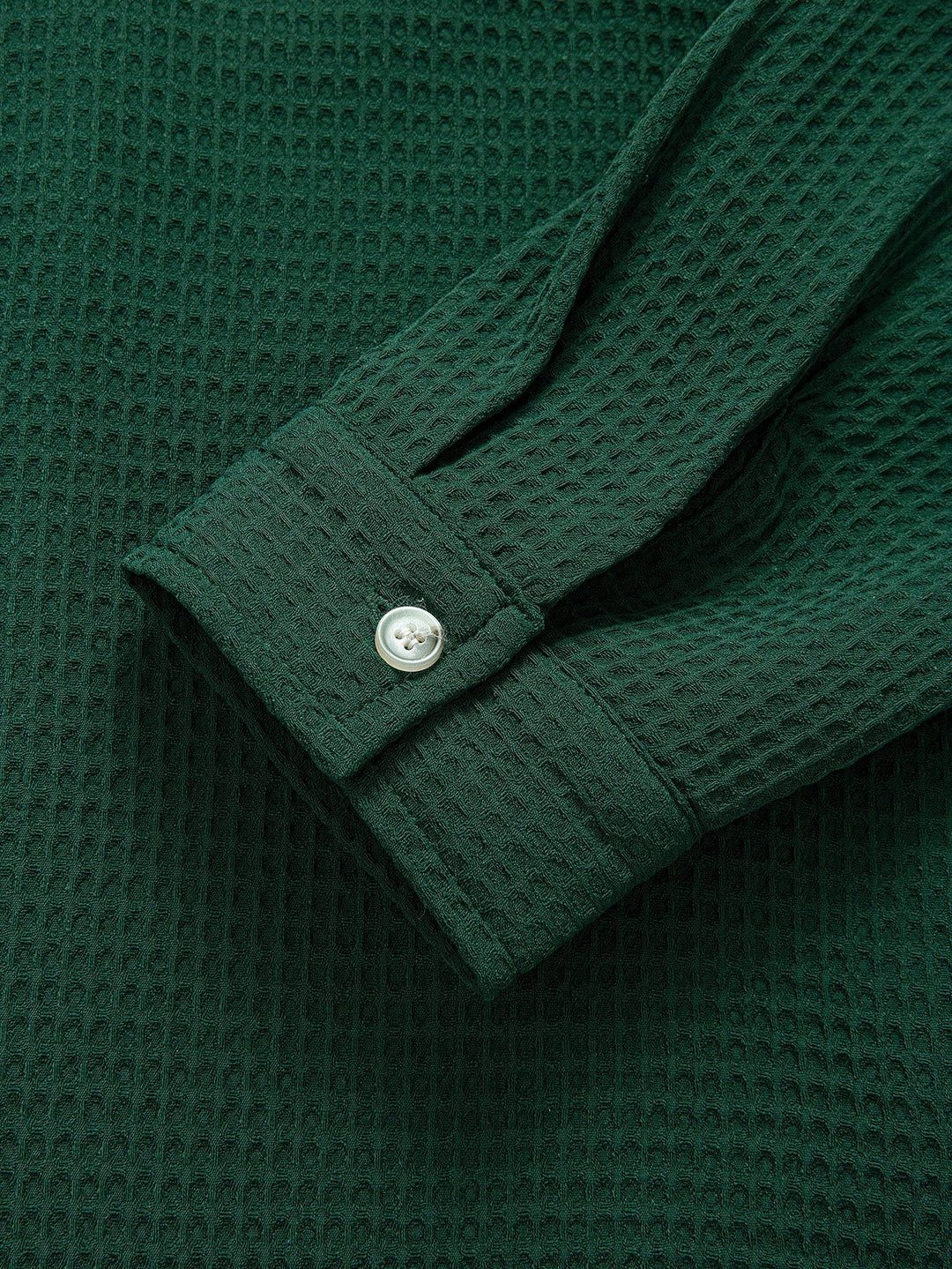 Long Sleeve Waffle Cuban Collar Shirt